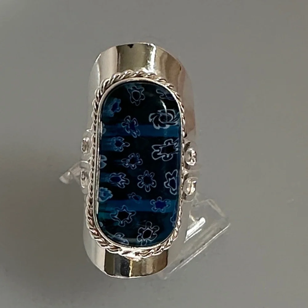 925 sterling Silver and Blue Women's Ring